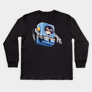 Backpack Spaceship for Cat Kids Long Sleeve T-Shirt